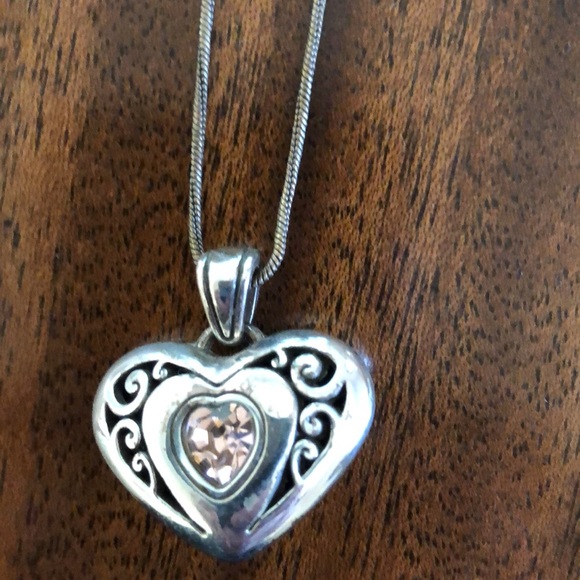 Brighton DIVINITY reversible rhinestone heart necklace - Picture 9 of 10